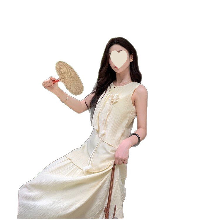 ins ジャスミン 2025 新しい夏スタイルの小さなロングスカート優しい韓国旅行甘い気質の女性のためのドレス|undefined