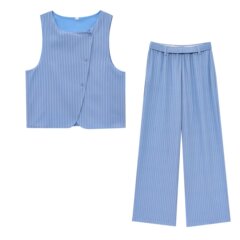 Z Amazon バッチ新しい婦人服ヨーロッパとアメリカンスタイルのファッションストライプベストトップスとズボン 5427866 6929414