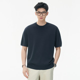 ZY8103C-MM通勤百搭夏季时尚简约T恤美式纯色圆领针织短袖，男装针织衫/毛衣，星座614