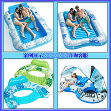 充气晒黑池浮床泳池发光躺椅遮阳坐圈婴儿防晒趴圈滑道水上浮床