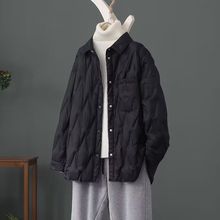 轻薄款衬衫羽绒服女2025年秋冬新款休闲宽松显瘦百搭保暖女士外套