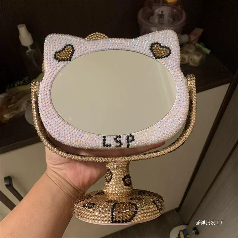 Hello Kitty, зеркало для студентов, инкрустированное бриллиантами, DIY, подарок на день рождения