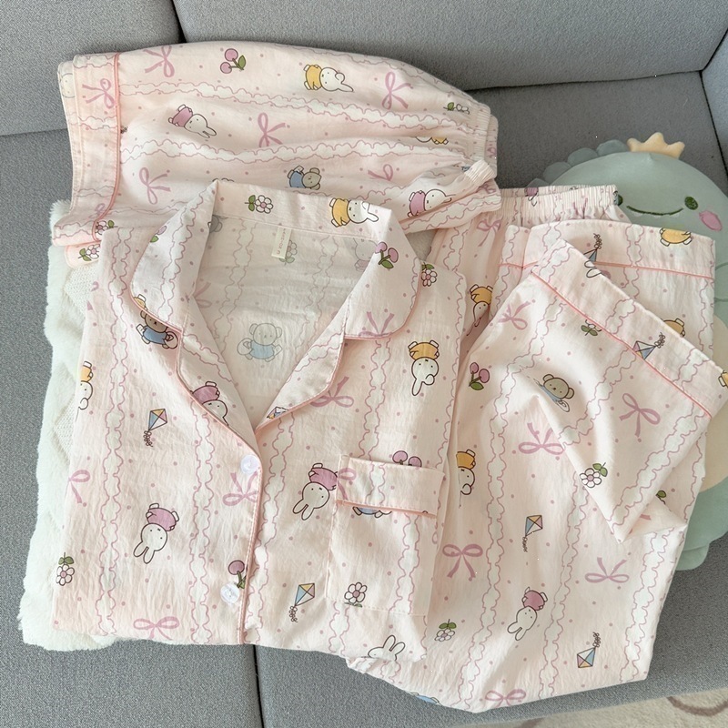 Yunduo cotton-j28119 # Bow miffy pink three-piece set / M code [recommended 37.5-50kg ]