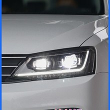 12-18款速腾大灯总成改装双光透镜LED日行灯流光转向LED激光大灯