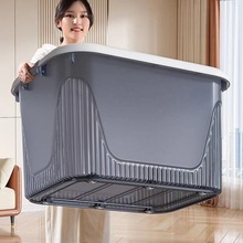 加厚收纳箱家用收纳大容量超大衣服衣物透明塑料玩具储物箱整理箱