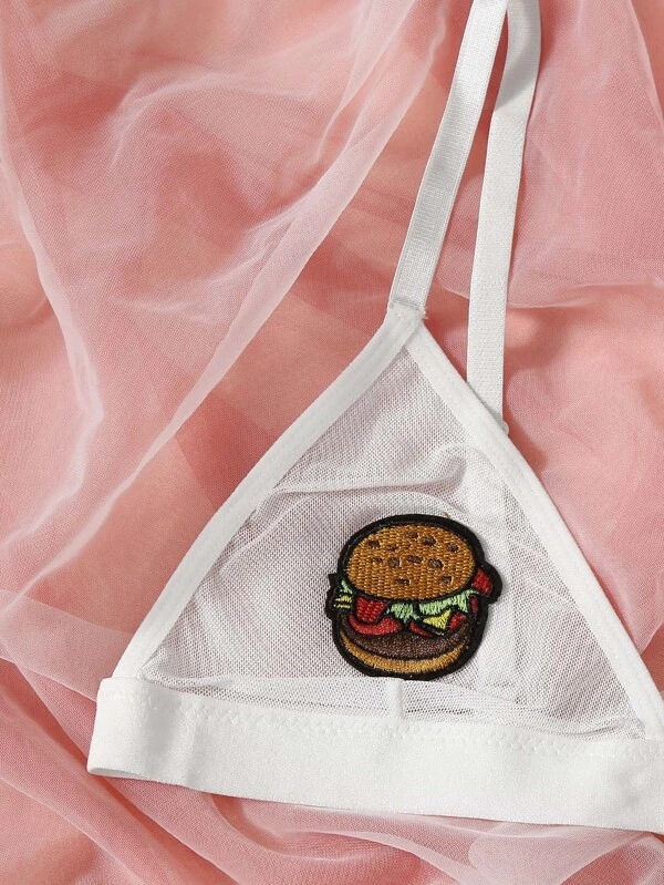 Neue lustige Unterwäsche Sexy weißer Mesh Hohl elastischer Damen-BH_voghion.com