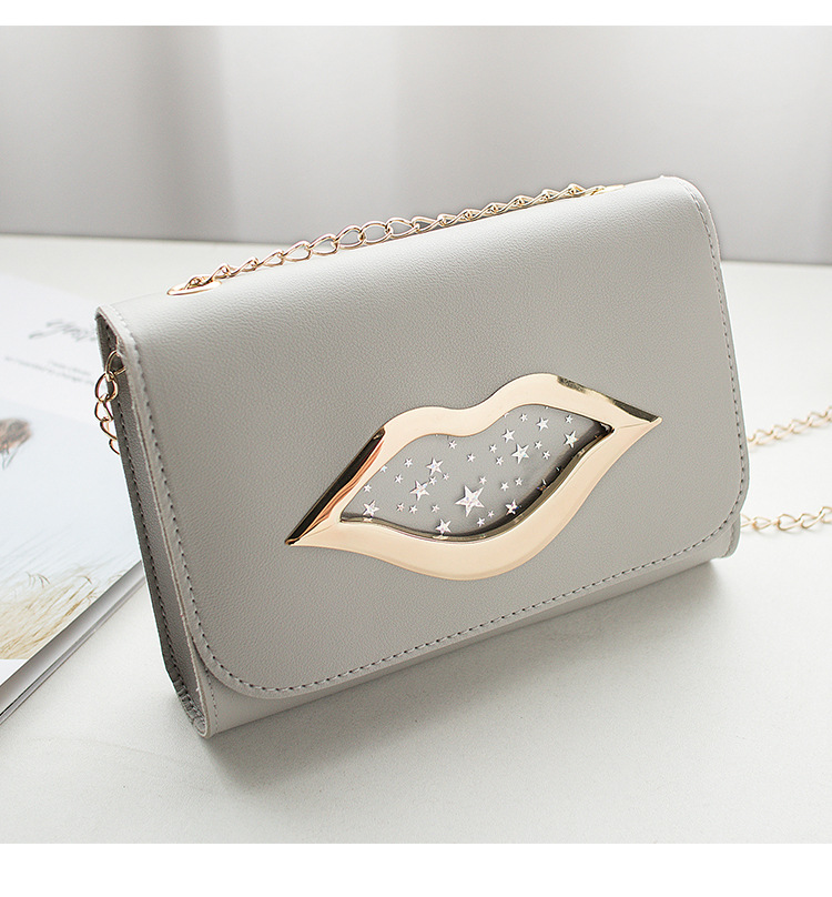 Women's Small Pu Leather Lips Streetwear Square Magnetic Buckle Shoulder Bag Crossbody Bag Chain Bag display picture 3