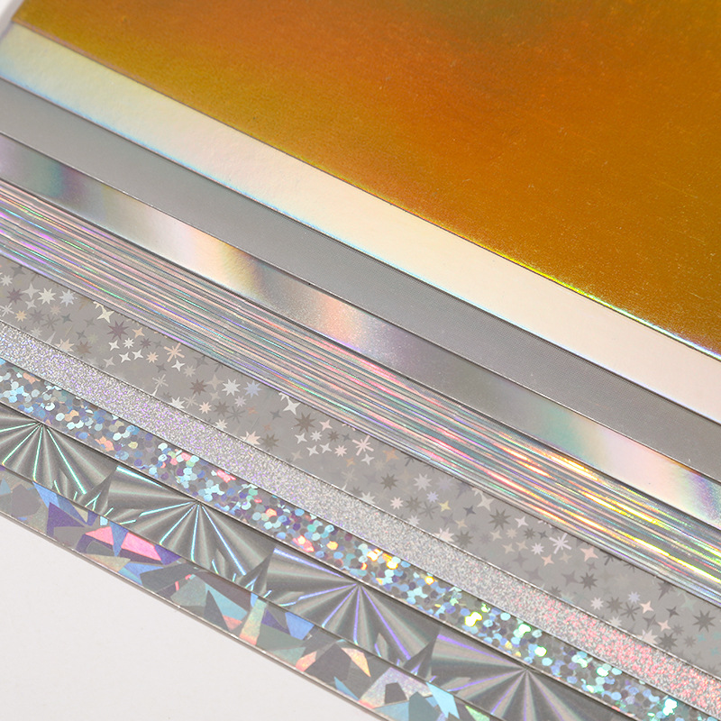Papel láser de color medalla de papel de fondo brillante papel de tarjeta láser plateado punto de plata de doble fondo brillante
