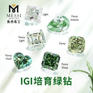 In-Stock Lab-Grown Colored Diamonds, Artificial Laboratory-Synthesized Green Diamonds, Igi Certified, No Color Change, Green Diamonds