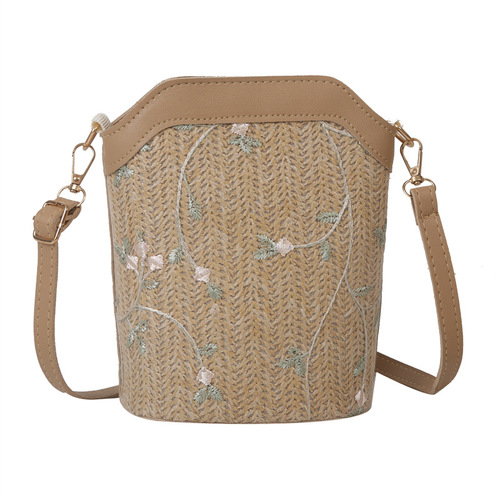 This year's popular small bags for women  new summer fashion trendy shoulder crossbody bag Internet celebrity lace straw bucket bag