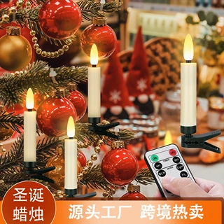 freepowerLED蜡烛圣诞树蜡烛节日家居装饰夹子LED遥控蜡烛灯跨境