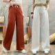 Narrow Wide Leg Pants Women's 2025 Summer Cotton and Linen New High Waist Casual Loose Slimming Straight Breathable Trousers