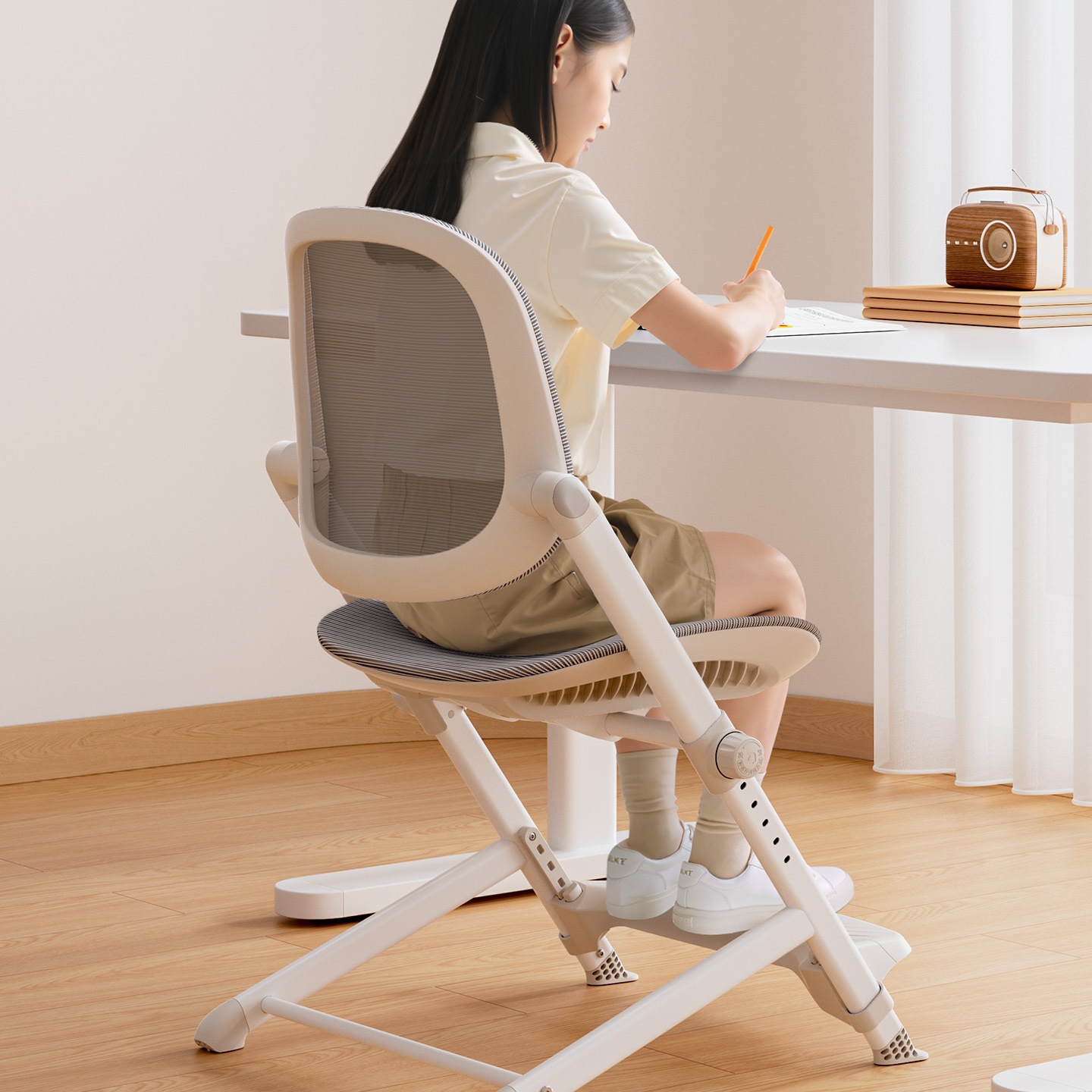 Beautiful Childhood Youth Special Learning Chair Kidsren's Writing Chair Middle School Students Home Desk Chair Ergonomic Chair