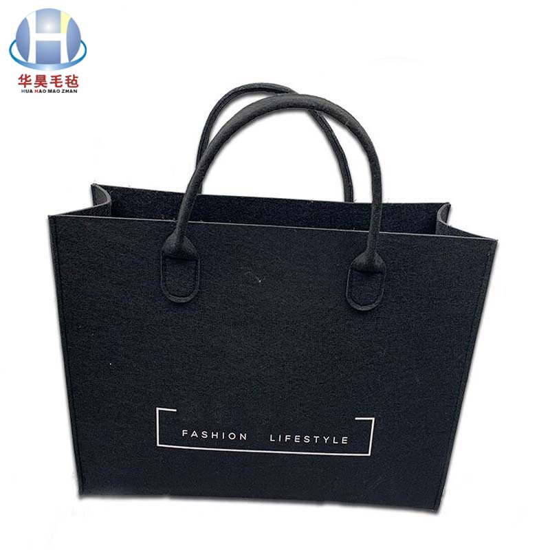 供应新款毛毡手提包 印刷图案毛毡手提包 礼品毛毡购物袋