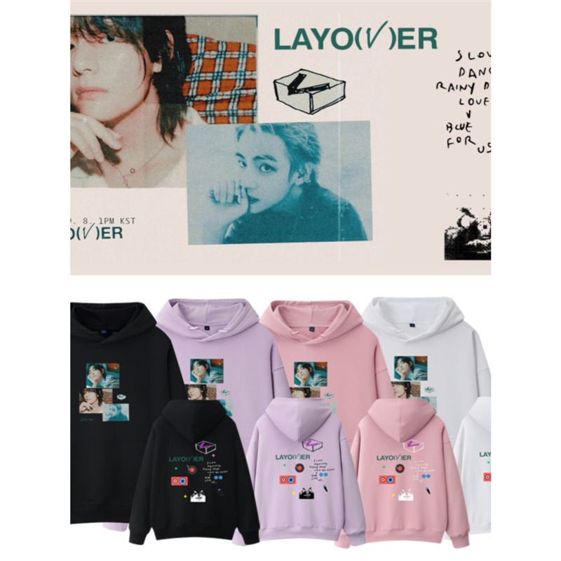 Bullet-proof Youth League V jintaiheng album Layover peripheral same spring and autumn loose hoodie pure cotton bathroom clothes