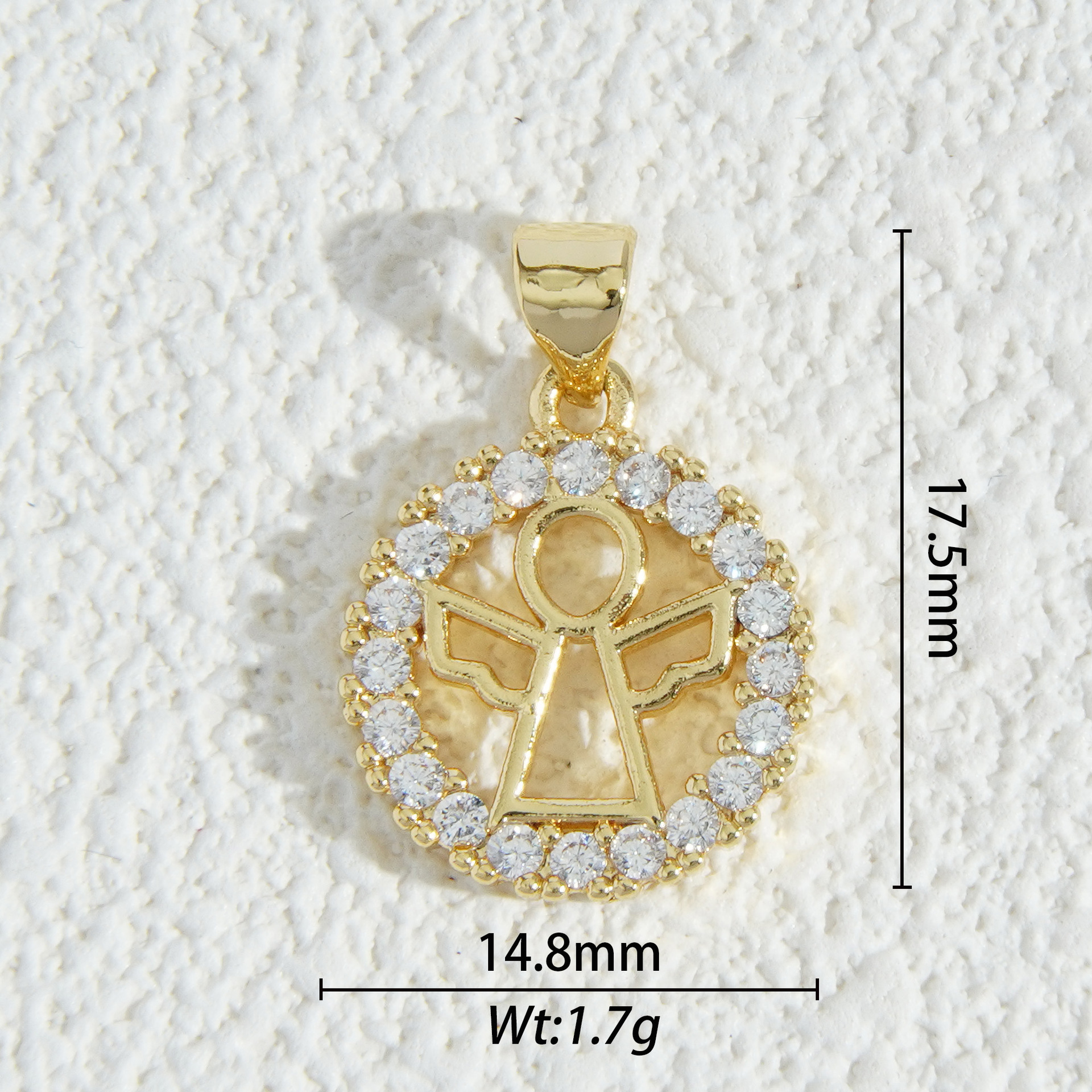 18K oro micro-cristalino accesorios de piedra estrella luna mariposa flores amor colgante DIY collar material pendientes