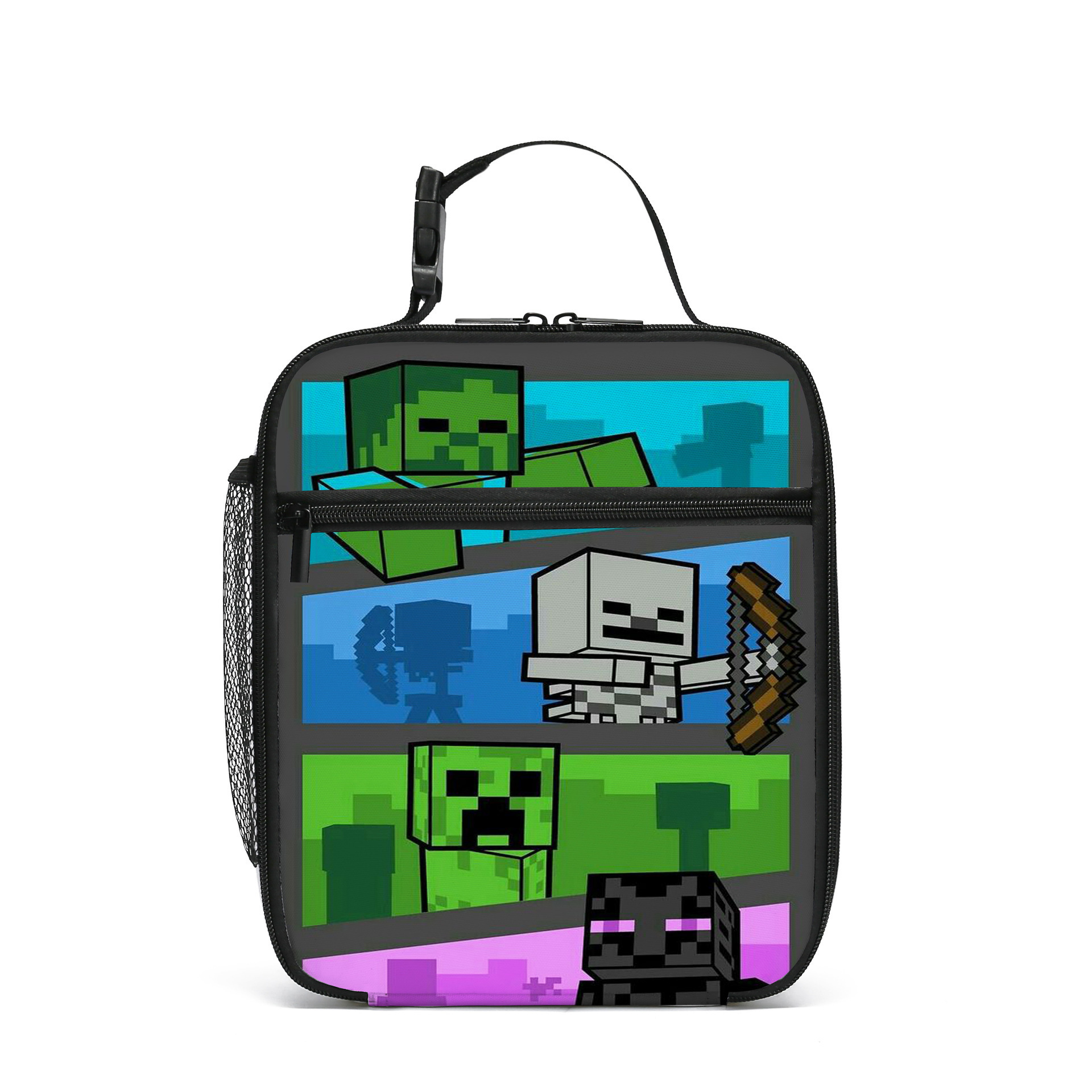 Minecraft Bolso de comida para estudiantes de primaria Minecraft Bolso de hombro portátil para niños Caja de aislamiento Bolsa de almuerzo portátil de campo