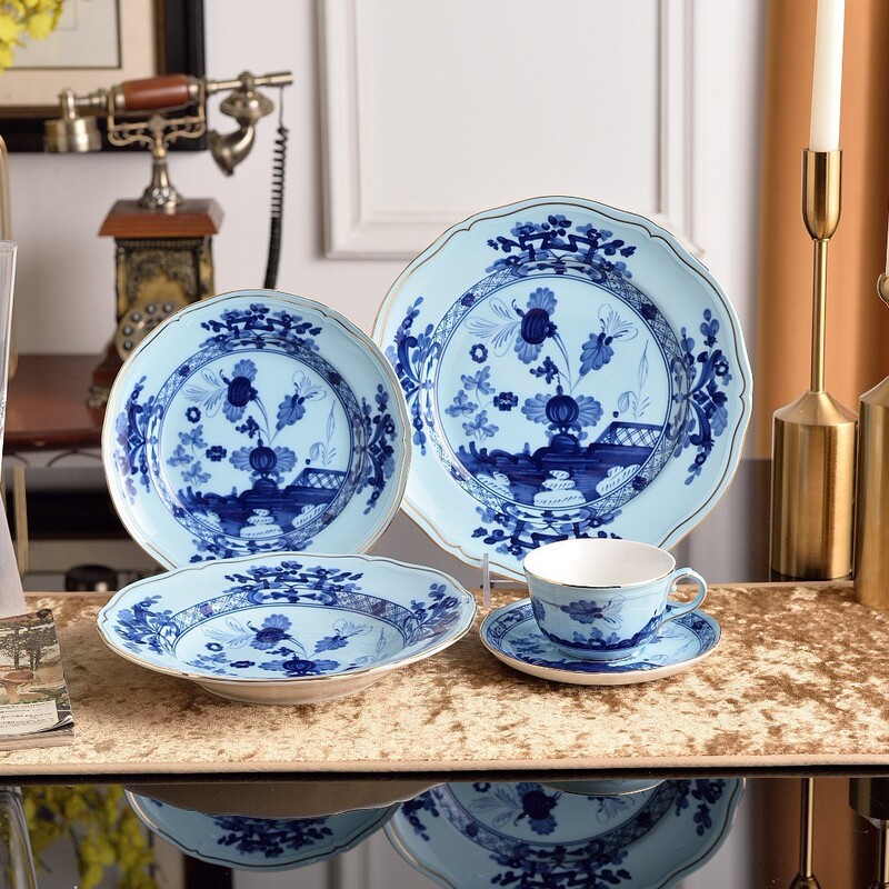 Cross-Border Ginori Italy 1735 Richard Retro New Bone China Tableware Coffee Cup, Saucer, Plate Five-Piece Set Cross-Border Ginori Italy 1735 Richard Retro New Bone China Tableware Coffee Cup, Saucer, Plate Five-Piece Set