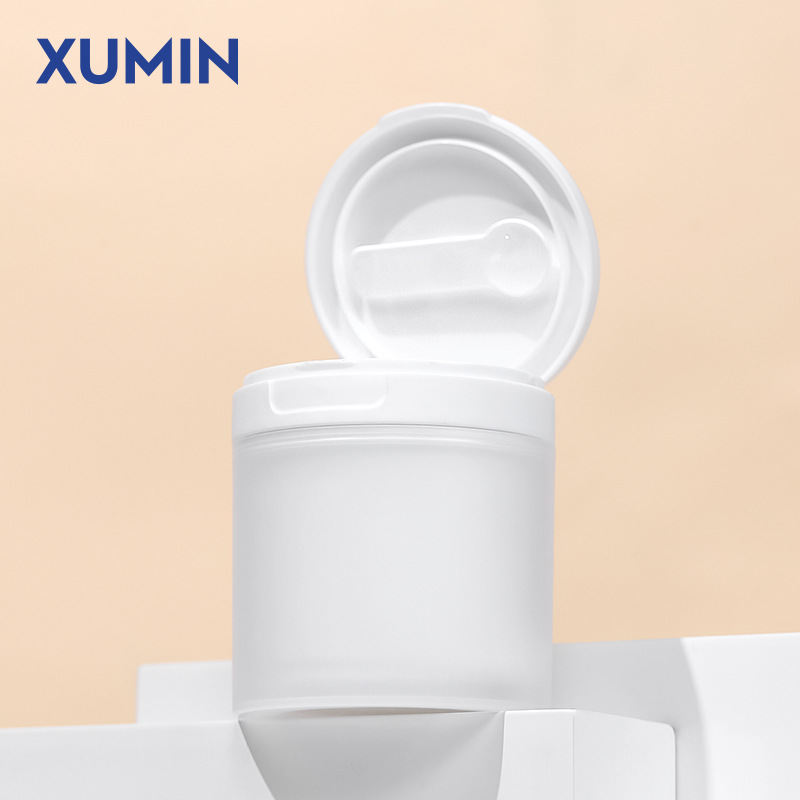 With spoon 150G; white frosted; PP