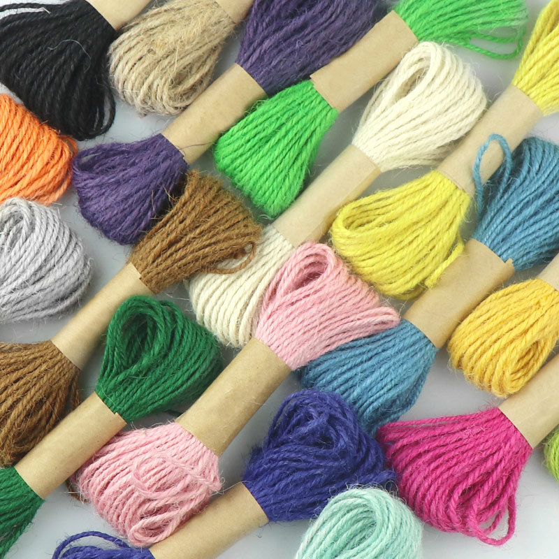 跨境麻绳手工编织儿童幼儿园diy复古麻线绳装饰材料10m扎工艺品