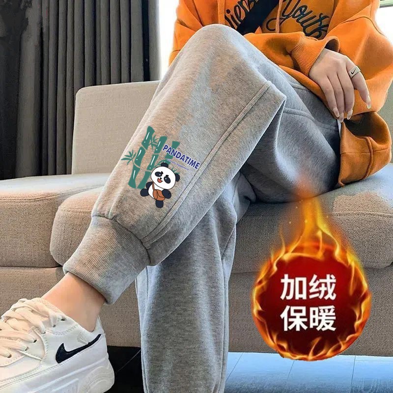 팬더 스크류 그레이 팬츠 플러스 벨벳