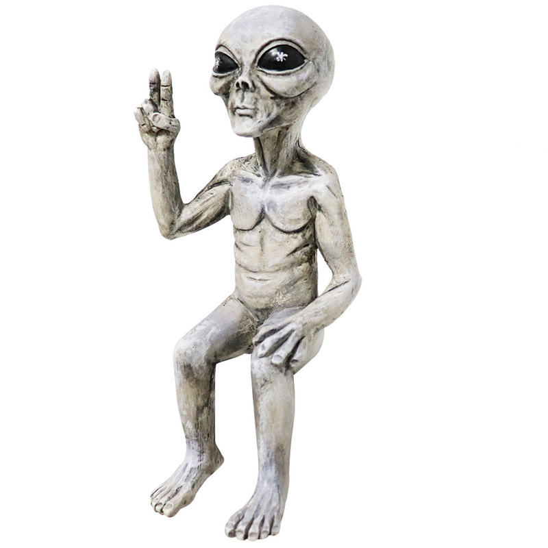 Resin statue樹脂宇宙人ufo屋外小人花園像装飾|undefined
