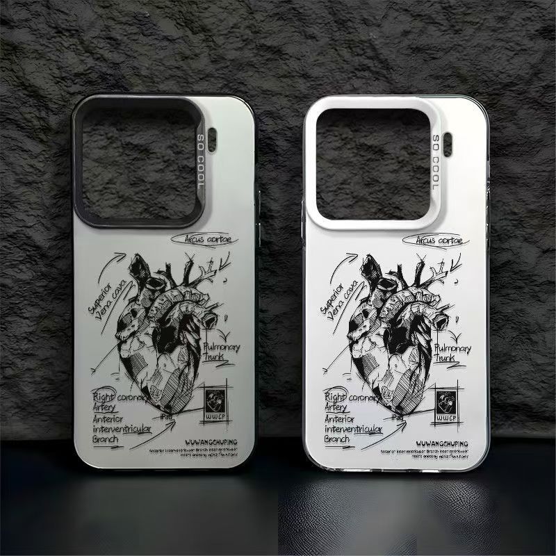 Suitable for Xiaomi 14 13t Phone Case Redmi Note15Pro 12 13 Heart Sketch Poco F6Pro X6