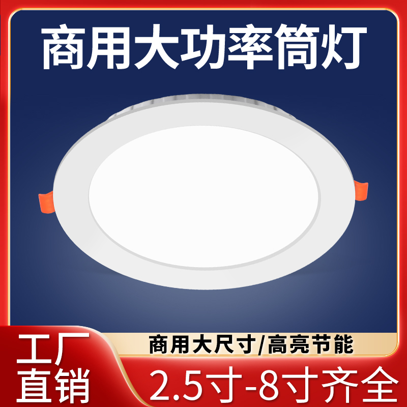 Ultra-Thin Led Downlight Embedded Ceiling Light 8cm 4 Inch 12W Hole Light Home Living Room Shop Commercial Hole Light Barrel Light