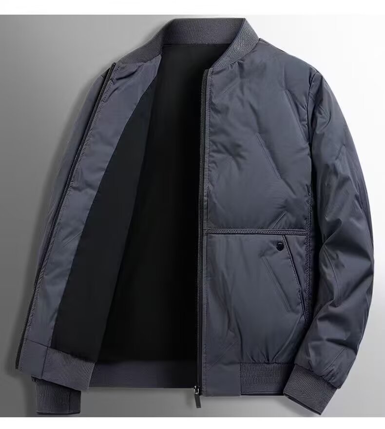 Men's Baseball Collar Bomber Jacket Loose Fit Versatile Casual Style_voghion.com