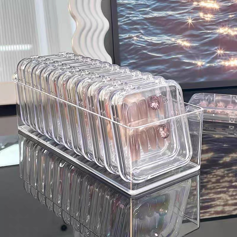 着用甲収納ケース透明カバー付き防塵ネイル爪貼り整理棚大容量ネイル携帯展示ケース|undefined
