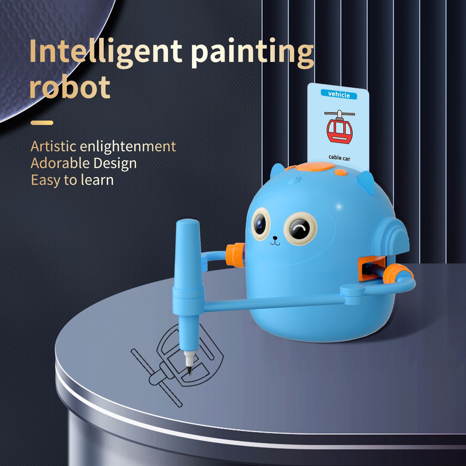 Robot de dibujo para niños de 3 - 6 años de edad Juguetes de dibujo automático Educación temprana Iluminación Robot de dibujo inteligente