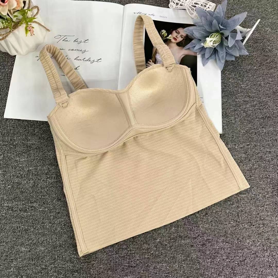Nueva taza fija sin costuras hermosa espalda sin anillo de acero ropa interior chaleco chaleco cómodo ropa interior damas base sostén al por mayor