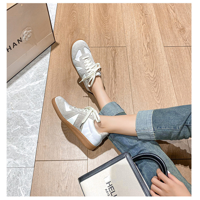Giày sneaker nữ da thật cổ thấp phong cách tối giản, đế cao su chống trượt — V2 lót nhung, V2 một lớp bên trong chi tiết 21