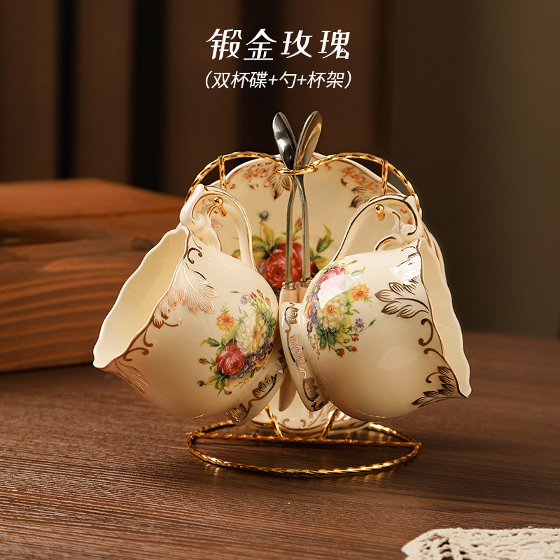 Set de tazas de café europeas pequeñas tazas de té de la tarde de lujo casero cortes de alta calidad tazas de café de cerámica exquisita plato