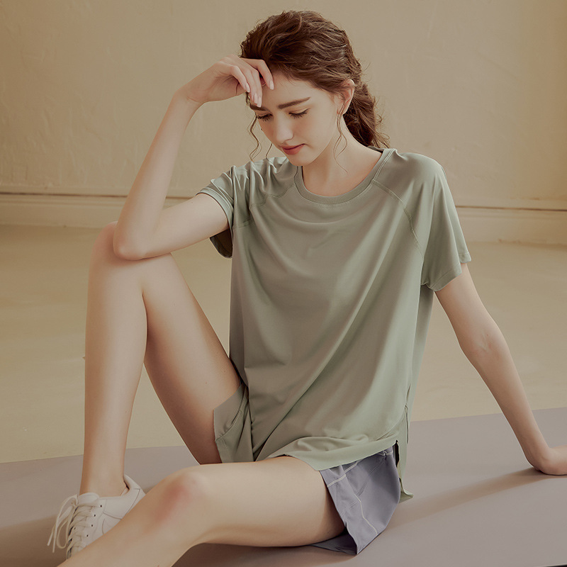 2026 New Style Loose Yoga Wear Women's Sports Short-Sleeved T-Shirt Running Cover-Up Quick-Drying Breathable Fitness Wear Top Summer