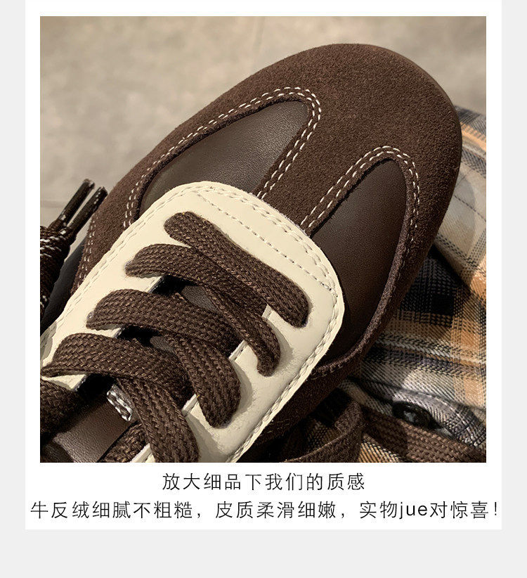 Giày sneaker nữ da bò buộc dây phong cách Đức huấn luyện, đế cao 6 cm — 48 chiếc màu đen (6cm) còn hàng, 48 màu nâu (6cm) hàng có sẵn, 48 màu trắng (6cm) hàng có sẵn, 48 màu vàng (6cm) còn hàng chi tiết 9