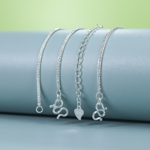 S999 Solid Silver Necklace 25 Chopin Pure Silver Necklace Dream Shattered Geometric Chopin Layered Lock Bone Necklace Versatile Extending Chain