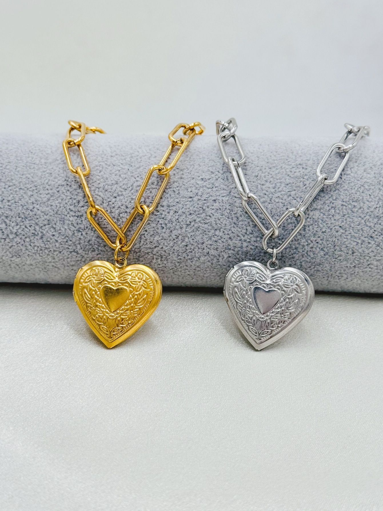 1 Piece Quantity Holiday, Daily Occasion Wholesale Jewelry Elegant Simple Style Streetwear Heart Shape 304 Stainless Steel Plating Stainless Steel Necklaces