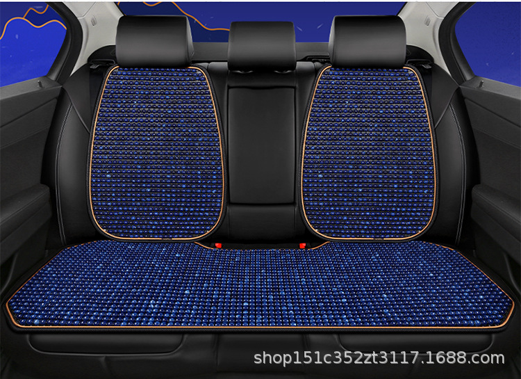 Car Wood Bead Seat Cushion Lumbar Support Pillow Set Non-Slip Breathable