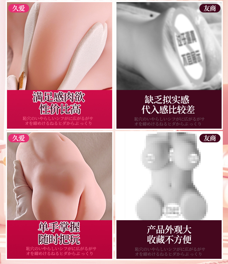 Jiuai Bai Lu Male Masturbator Half-Body Molded TPE Manual Adult Toy — detail image 9