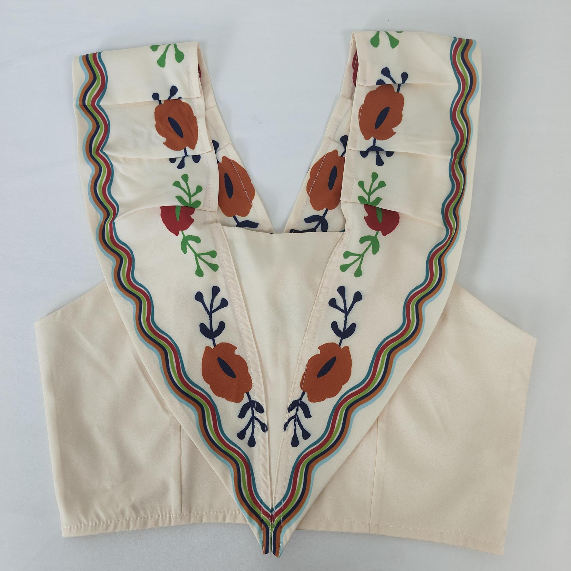 2026 New Spring Women's Clothing European American Cross-Border Fashion Ins Printed Ruffle Top And Skirt Set_ecoleips.com