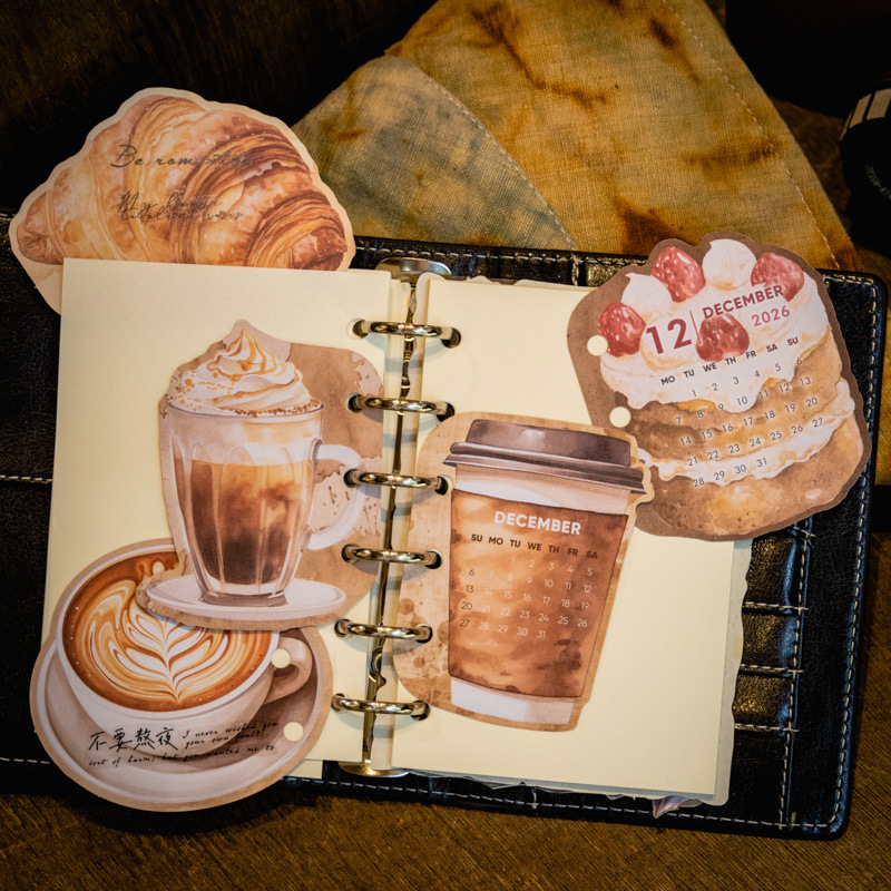 Café y pan 365 días de calendario de papel de agua de estilo retro image 4