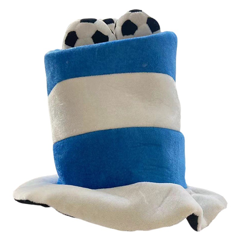 Sombrero de fútbol de la Copa del Mundo, ventilador de competición de carnaval, maquillaje, disfraz, fiesta, graduación, actuación, club nocturno, sombrero de Carnaval