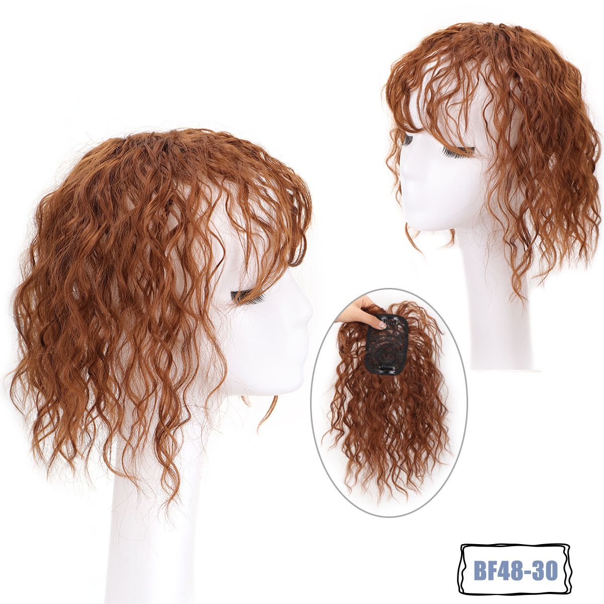 Peruca de cabelo sintético e aplique topper para mulher_voghion.com