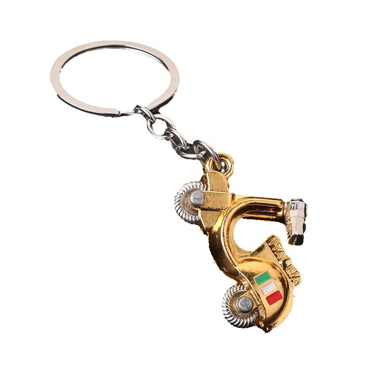 창조적 인 3D 입체 활동 오토바이 키 체인 숙녀 페달 배터리 자동차 귀여운 스쿠터 국경 핫 세일