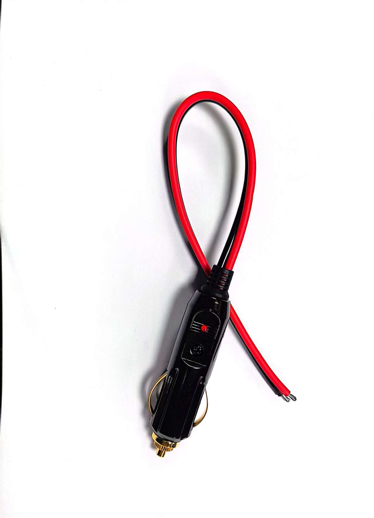 Electric Wood American Car Cigarette Lighter Plug with Indicator Light Power Extension Imitation Gold Cigarette Lighter Cable