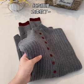 仅用于产品展示勿拍-慵懒风气质立领针织衫毛衣女秋冬高领打底小