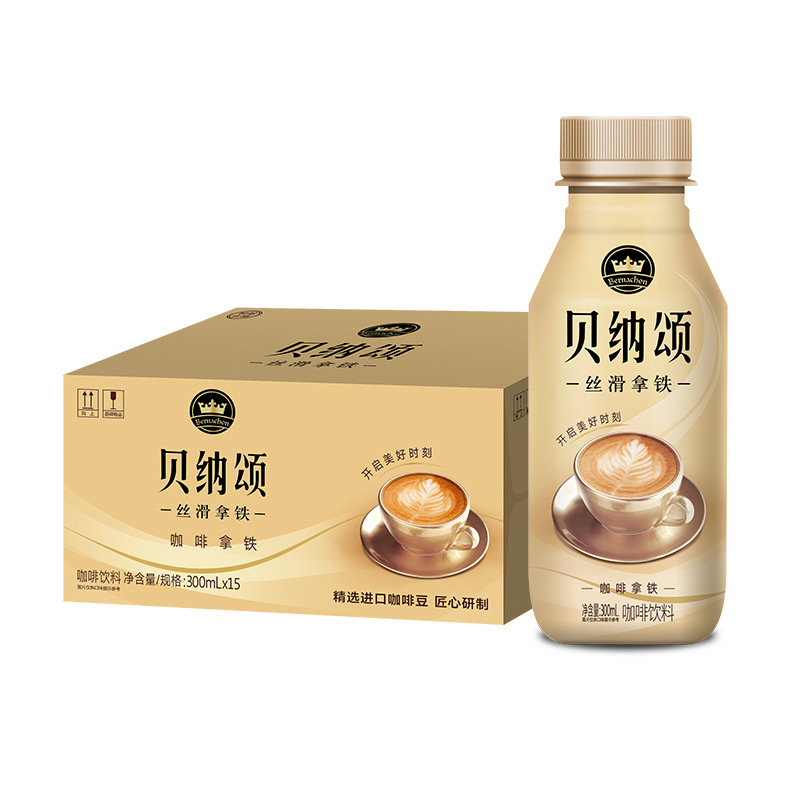 Benison Coffee Latte 300ml*15 Bottles of Master Kong Ready-To-Drink Coffee Drink Silky Latte New Formula