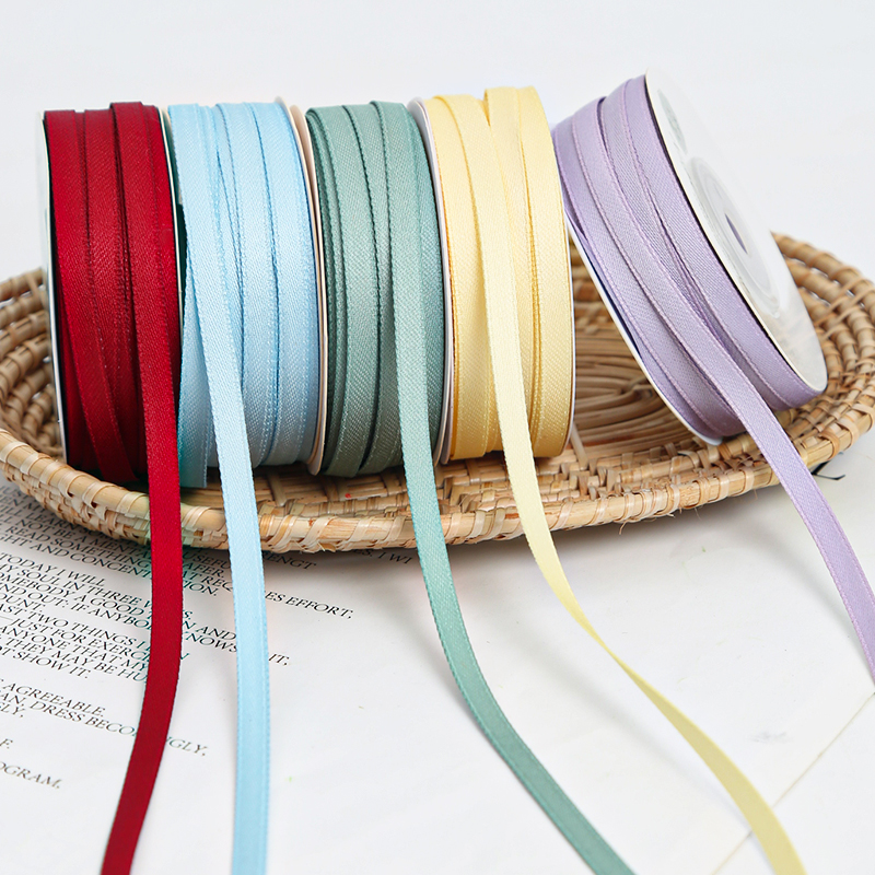 5mm涤棉带丝带diy手工绸缎带礼物花束包装蛋糕装饰品服装辅料织带