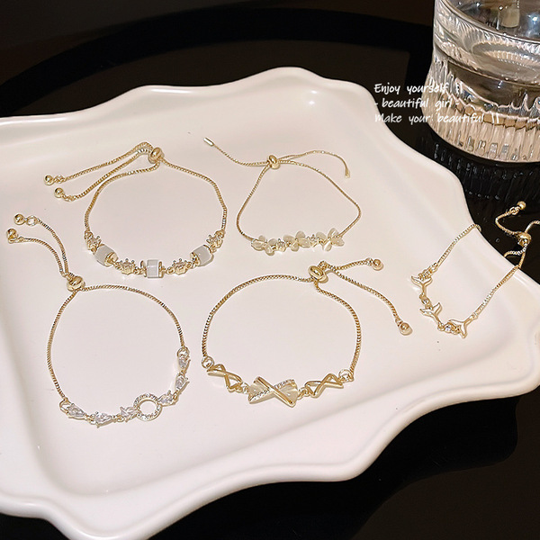 sophisticated brand bracelet with zircon